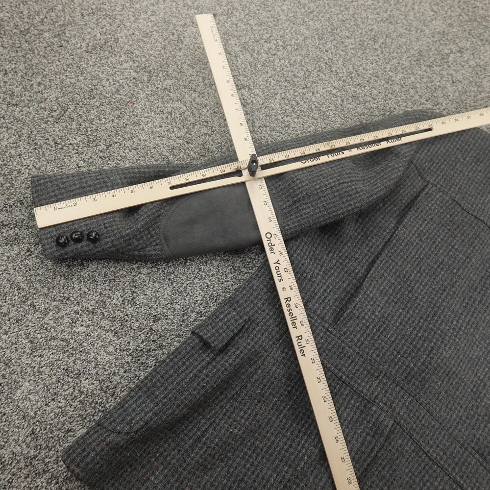 VTG Pendleton Blazer Mens 44 Gray Wool Tweed Elbow Patch Sport Coat Jacket USA - Picture 11 of 15